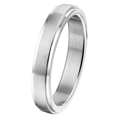 Ring mit Rillen schlicht Größe 60 bis 75 breite 8mm Edelstahl Stahlring Herren 