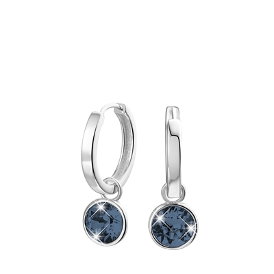 Armstrong Symptomen mode Zilveren oorbellen met blauwe kristal - Lucardi.nl