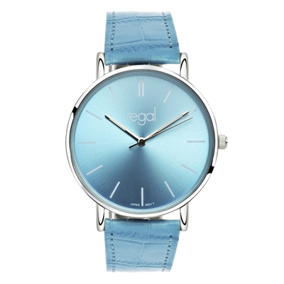 voorzetsel Op de een of andere manier emulsie Regal Slimline horloge blauwe leren band R16280-32 - Lucardi.nl