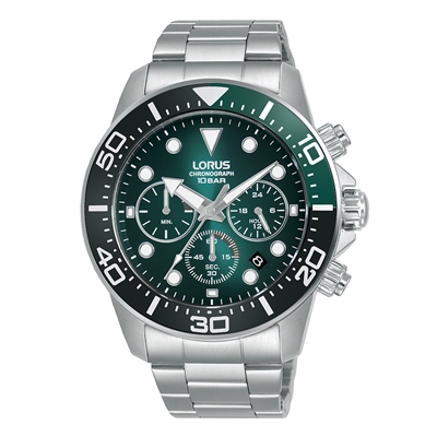 Chronograf-Armbanduhr, Lorus grün, 100 WD, m RT341JX9