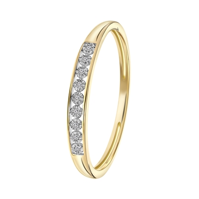 Decoratief fonds Terughoudendheid 18 Karaat geelgouden ring met diamant 0,02ct - Lucardi.be