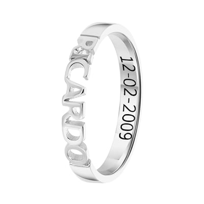Naam ring Sieraden Ringen Banden Sterling zilveren naam ring gepersonaliseerde naam ring aangepaste naam ring met naam van uw keuze maat 4 tot 12 gemaakt in de VS 