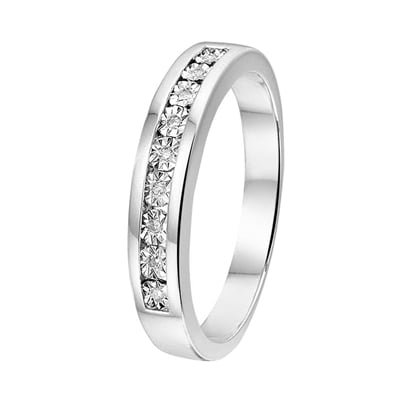 Uitbarsten erts Indirect Zilveren S&D ring met diamant - Lucardi.be