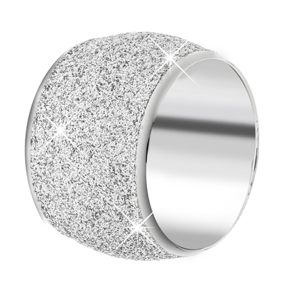 offset Rusland Vruchtbaar Stalen ring met silver mineral powder - Lucardi.nl