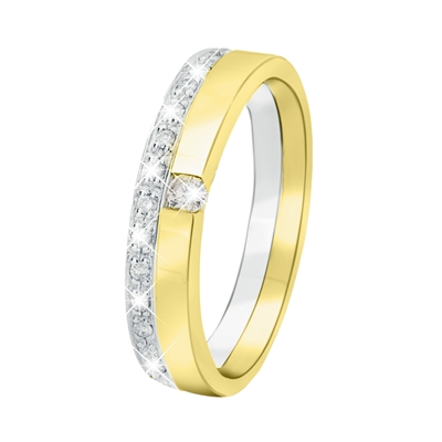 Veronderstellen dempen Het beste 14 Karaat bicolor gouden ring 19 diamanten 0.15CT - Lucardi.nl