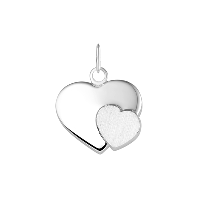 Kelder Grommen verbanning Zilveren hanger plaat hart mat/glans - Lucardi.be