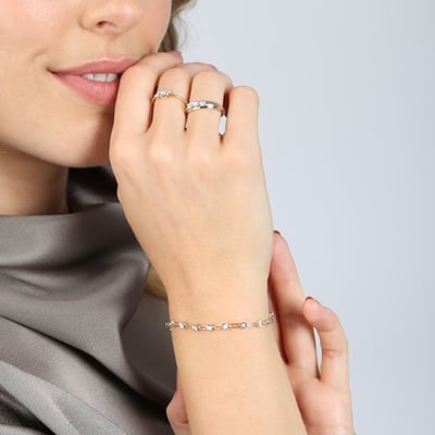 serie Tranen moersleutel 14 Karaat geelgouden armband met diamant 0,25ct - Lucardi.nl