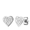 Gerecycled stalen kinderoorbellen hart met wit kristal (1058683)