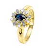 Gelbgoldener Ring mit Diamant und Saphir (1004114)
