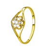 14 karaat geelgouden ring bloem met zirkonia (1011246)