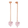 Eve rose plated oorbellen hangers met roze hart (1017551)