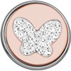 Stalen drukknoop vlinder met kristal roseplated (1020263)