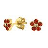 Vergoldete Ohrringe für Kinder mit Zirkonia in Blumenform (1021033)