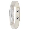Witte byoux armband met bedel veer (1054710)