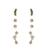 Goudkleurige bijoux oorbellen met kleur steentjes (1056371)