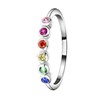 Zilveren ring bar regenboog zirkonia (1056506)