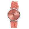 Regal horloge met koraal kleurige rubberen band (1056650)