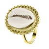 Goudkleurige bijoux ring met schelp (1056736)