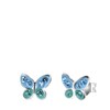 Zilveren kinderoorbellen vlinder blauw kristal (1056953)
