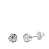 Zilveren oorbellen rond 4mm met zirkonia (1057435)