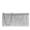 Zilverkleurige metallic clutch met hengsel (1057460)