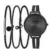 Gerecycled stalen set blackplated endless armbanden&horloge (1057565)