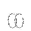 Zilverkleurige bijoux oorringen gedraaid (1057738)