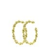 Goudkleurige bijoux oorringen gedraaid (1057739)