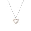 Zilveren ketting&hanger hart zilver/rose zirkonia (1057915)