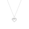 Zilveren ketting&hanger medaillon hart zirkonia (1058017)