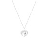 Zilveren ketting&hanger medaillon hart zirkonia (1058018)