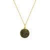 Halskette, 925 Silber, vergoldet, Scheibe mit Fingerabdruck (1058491)