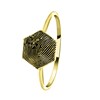 Zilveren ring gold hexagon met vingerafdruk (1058505)