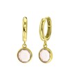 Zilveren oorbellen gold Gemstone rose quartz (1058657)