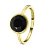 Zilveren ring gold Gemstone black onyx (1058661)