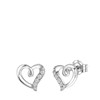 Zilveren oorknoppen hart met zirkonia (1059377)