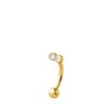 Micro Barbell-Piercing, Edelstahl, vergoldet, Kristall (1060455)