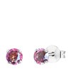Zilveren kinderoorbellen met roze kristal rond (1060464)