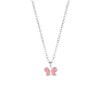 Zilveren kinderketting hanger vlinder emaille (1060471)