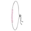 Armband, Edelstahl, mit rosafarbenen Perlen (1060746)