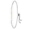 Armband, Edelstahl, mit weißen Perlen (1060750)