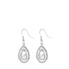 Zilverkleurige ovale bijoux oorbellen steentjes (1060996)