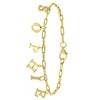 Zilveren naamarmband gold charm letters paperclip (1061137)