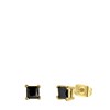 Stalen oorbellen gold met vierkante zirkonia 4mm (1061241)