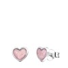 Zilveren kinderoorbellen hart licht roze emaille (1061494)