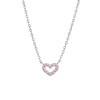 Zilveren kinderketting hart licht roze zirkonia (1061522)