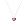 Zilveren ketting hart emaille&geboortesteen (1061650)