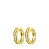 Stalen goldplated oorbellen met zirkonia steentjes (1061694)