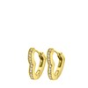 Stalen goldplated oorbellen met zirkonia steentjes (1061698)
