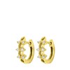 Stalen goldplated oorbellen met zirkonia steentjes (1061710)